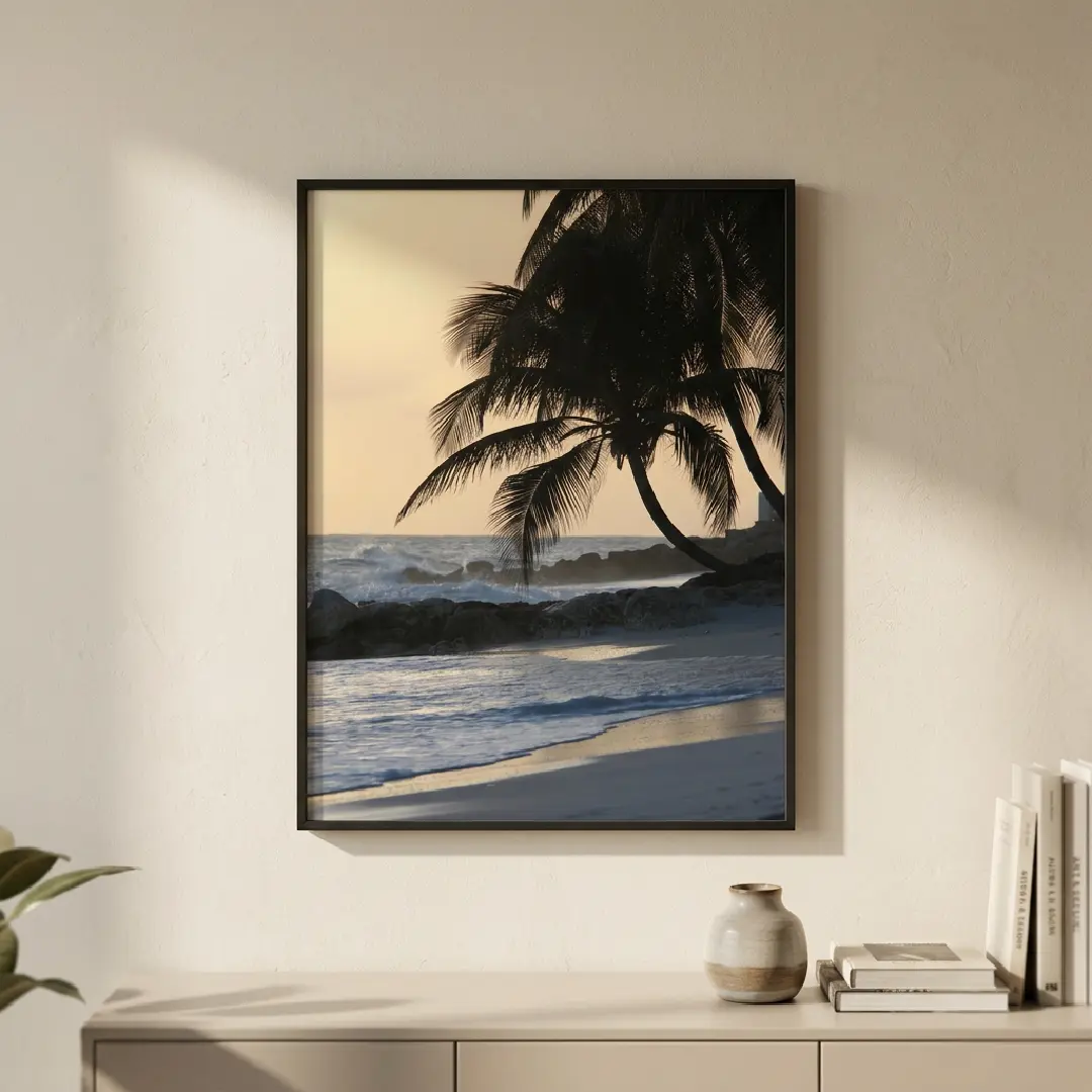 Palm Tree Sunset Beach Sunset Wall Art Decor